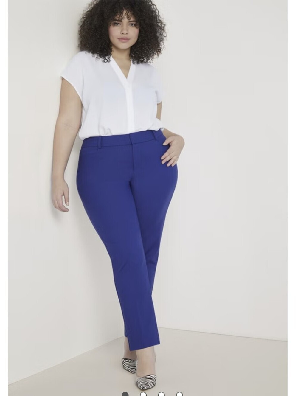 ELOQUII Kady Fit Double Weave Ankle Pants Cobalt Blue Plus Size 22 Career Office
